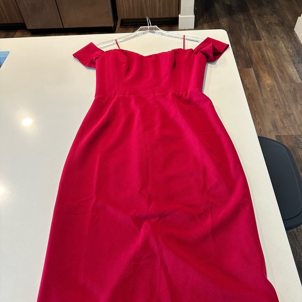 Elegant Red Off-Shoulder Dress